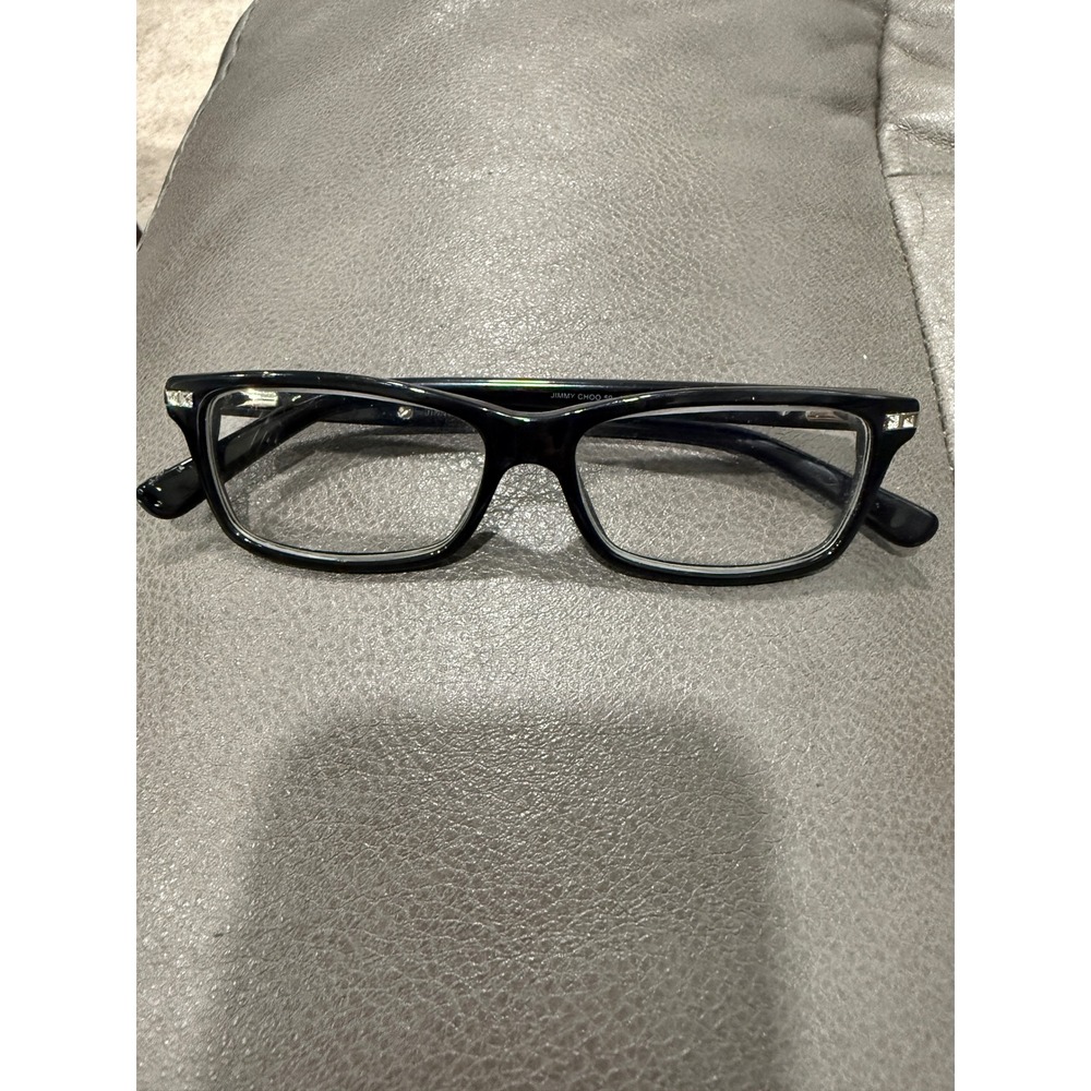 Jimmy Choo JC 59 807 Black Crystal Rectangular Eyeglass Frames only Italy 140mm